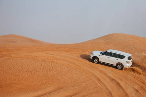 Dubai, United Arab Emirates - 01, July 2021 :Offroad desert safari in the Dubai desert.