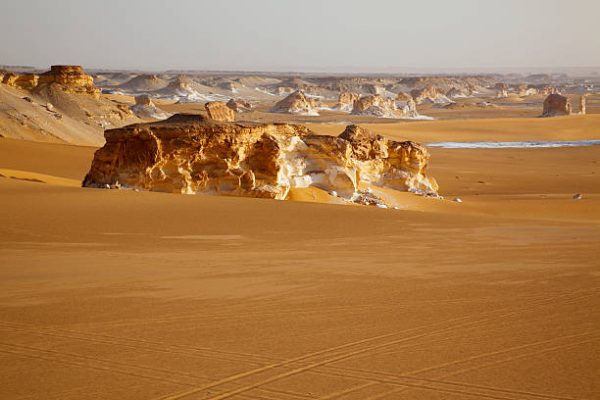 Limestone in White Desert, Northern Sahara, Egypt.